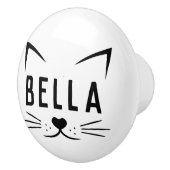 名前をカスタムするネコ顔ノベルティ セラミックノブ (右)