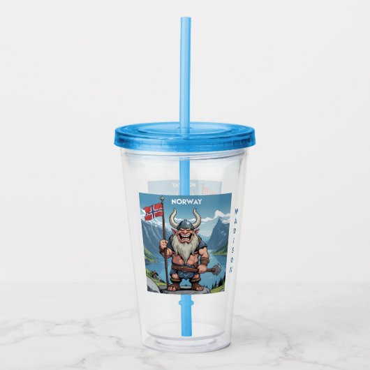 名前をカスタムするノルウェートロル アクリルタンブラー (正面)