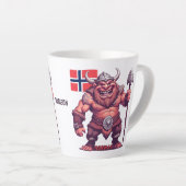 名前をカスタムするノルウェートロル カフェラテマグ (右アングル)