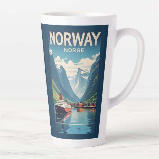名前をカスタムするノルウェー カフェラテマグ (右)