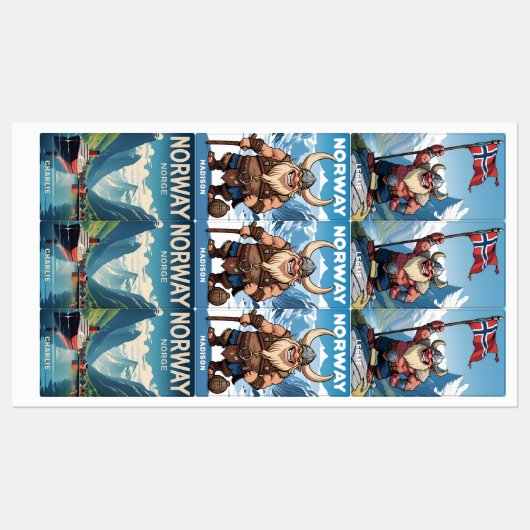 名前をカスタムするノルウェー ラベル (シート)