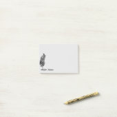 名前をカスタムするノート（グラフィックアートフェザーペン） ポストイット (デスク上)