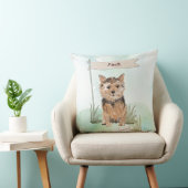 名前をカスタムするノーフォークテリアペットドッグ クッション (椅子)