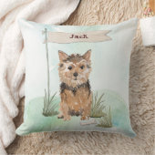 名前をカスタムするノーフォークテリアペットドッグ クッション (ブランケット)