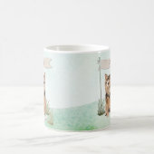 名前をカスタムするノーフォークテリアペットドッグ コーヒーマグカップ (中央)