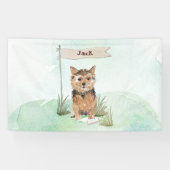 名前をカスタムするノーフォークテリアペットドッグ 横断幕 (横)