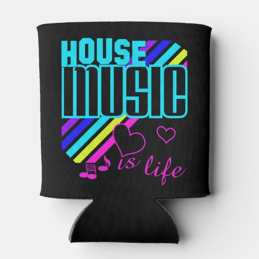 名前をカスタムするハウスミュージック 缶クーラー (裏面)