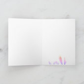 名前をカスタムするハッピーイースターカワイトバニーブルーエステティック カード (内部)