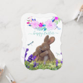 名前をカスタムするハッピーイースターシャビーシックボホスタイル カード (正面/裏面インサイチュ)