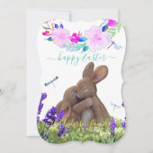 名前をカスタムするハッピーイースターシャビーシックボホスタイル カード (正面)