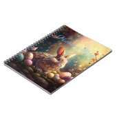 名前をカスタムするハッピーイースターバニーとイースターエッグ ノートブック (左側)