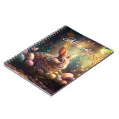 名前をカスタムするハッピーイースターバニーとイースターエッグ ノートブック (左側)