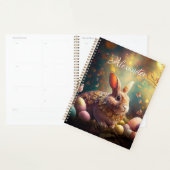 名前をカスタムするハッピーイースターバニーとイースターエッグ プランナー手帳 (ディスプレー)