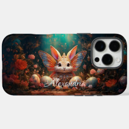 名前をカスタムするハッピーイースターバニーとイースターエッグ iPhone 16 PRO MAXケース