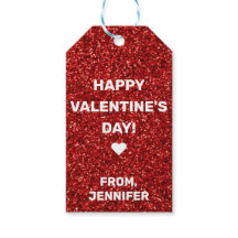 名前をカスタムするハッピーバレンタインデーレッドグリッター