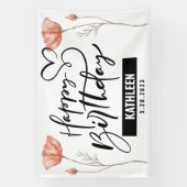 名前をカスタムするハッピーバースデーバナー女性向けギフト 横断幕 (縦)