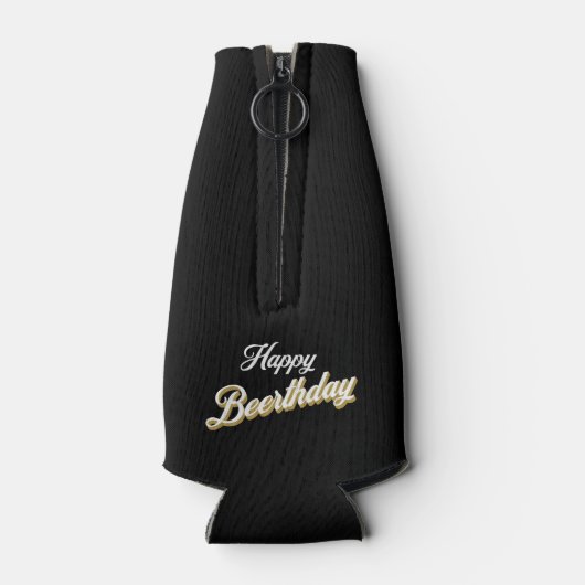 名前をカスタムするハッピービーダーデイビールボトルクール ボトルクーラー (裏面)