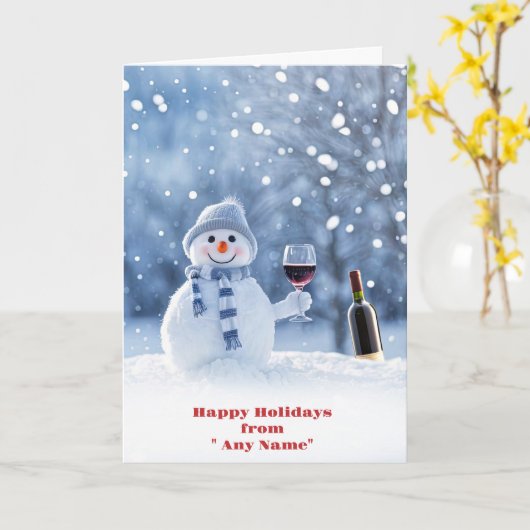 名前をカスタムするハッピーホリデーズクリスマスウィンドウィン カード (黄色い花)