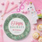名前をカスタムするハッピーホリデーズ紙プレート ペーパープレート (パーティー)