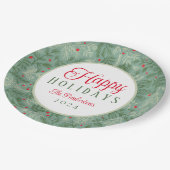 名前をカスタムするハッピーホリデーズ紙プレート ペーパープレート (アングル)