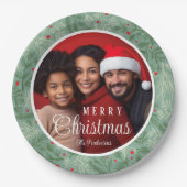 名前をカスタムするハッピーホリデーズ紙プレート ペーパープレート (正面)