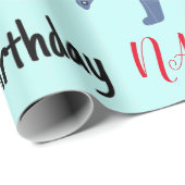 名前をカスタムするハッピーモンスター誕生日包装紙 ラッピングペーパー (ロールコーナー)