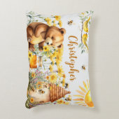名前をカスタムするハニービーズテディベア アクセントクッション (正面(垂直))