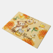 名前をカスタムするハニーベアーミツバチ ドアマット (アングル)