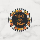 名前をカスタムするハローウィンパーティデコーキュート幽霊 コンフェッティ (スモール正面)