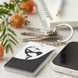 名前をカスタムするハローブラックアンドホワイトゴルフ キーホルダー