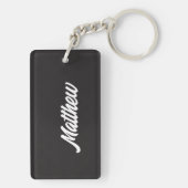 名前をカスタムするハローブラックアンドホワイトゴルフ キーホルダー (裏面)