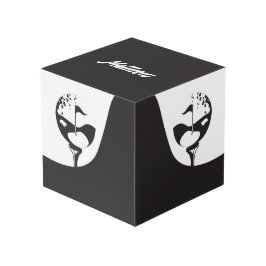 名前をカスタムするハローブラックアンドホワイトゴルフ フォトキューブ