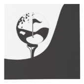 名前をカスタムするハローブラックアンドホワイトゴルフ フォトキューブ (正面)