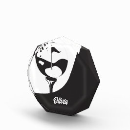 名前をカスタムするハローブラックアンドホワイトゴルフ フォトブロック