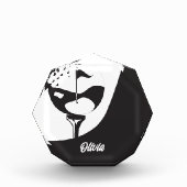 名前をカスタムするハローブラックアンドホワイトゴルフ フォトブロック (正面)