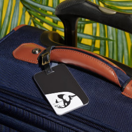 名前をカスタムするハローブラックアンドホワイトゴルフ ラゲッジタグ