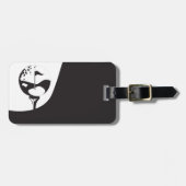 名前をカスタムするハローブラックアンドホワイトゴルフ ラゲッジタグ (正面横)