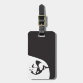 名前をカスタムするハローブラックアンドホワイトゴルフ ラゲッジタグ (正面縦)