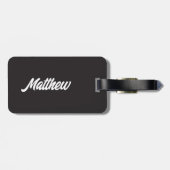 名前をカスタムするハローブラックアンドホワイトゴルフ ラゲッジタグ (裏面横)