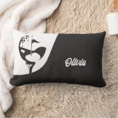 名前をカスタムするハローブラックアンドホワイトゴルフ ランバークッション (ブランケット)