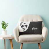 名前をカスタムするハローブラックアンドホワイトゴルフ ランバークッション (椅子)