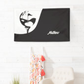 名前をカスタムするハローブラックアンドホワイトゴルフ 横断幕 (インサイチュ)