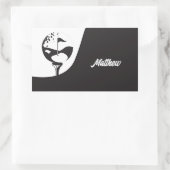 名前をカスタムするハローブラックアンドホワイトゴルフ 長方形シール (バッグ)