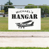 名前をカスタムするハンガーセスナ飛行機パイロット航空 横断幕 (インサイチュ)