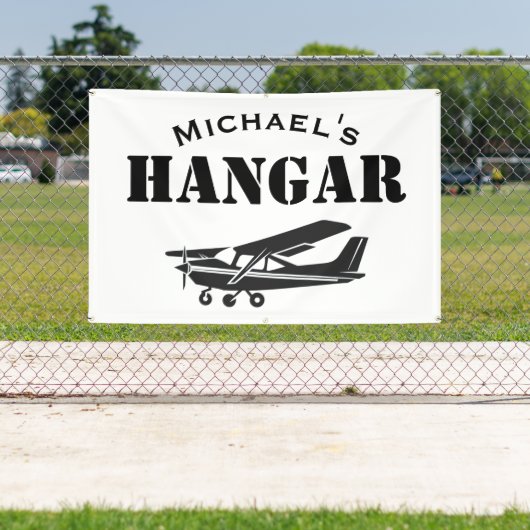 名前をカスタムするハンガーセスナ飛行機パイロット航空 横断幕 (インサイチュ)