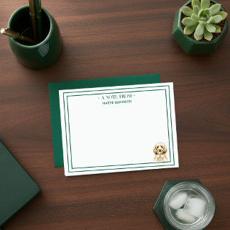 名前をカスタムするハンドドロッドゴールデンドゥードルマルティニフラット ノートカード