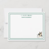 名前をカスタムするハンドドロードイツシェパードフラット ノートカード (正面)