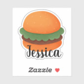 名前をカスタムするハンバーガー シール (シート)
