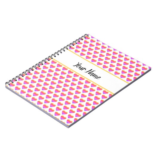 名前をカスタムするハートパターンノートブック ノートブック (左側)