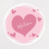 名前をカスタムするハートラベル ラベル (デザイン2)